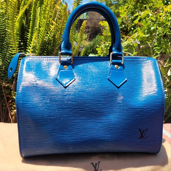 Louis Vuitton Handbags - LOUIS VUITTON Speedy 25 Toledo Blue Epi Handbag